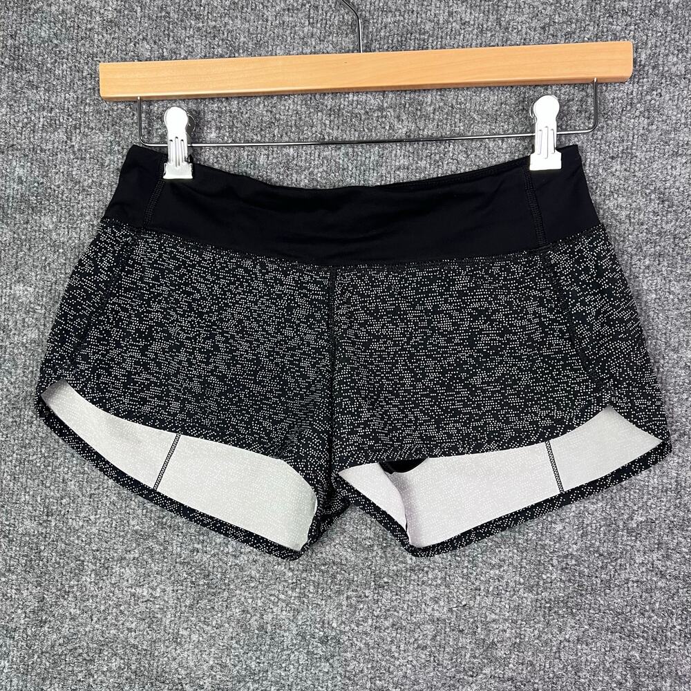 Lululemon Size 4 Speed Shorts Mini Splatter White Black
